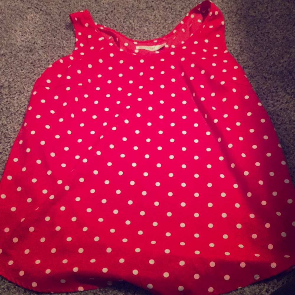 Red polka dot tank top